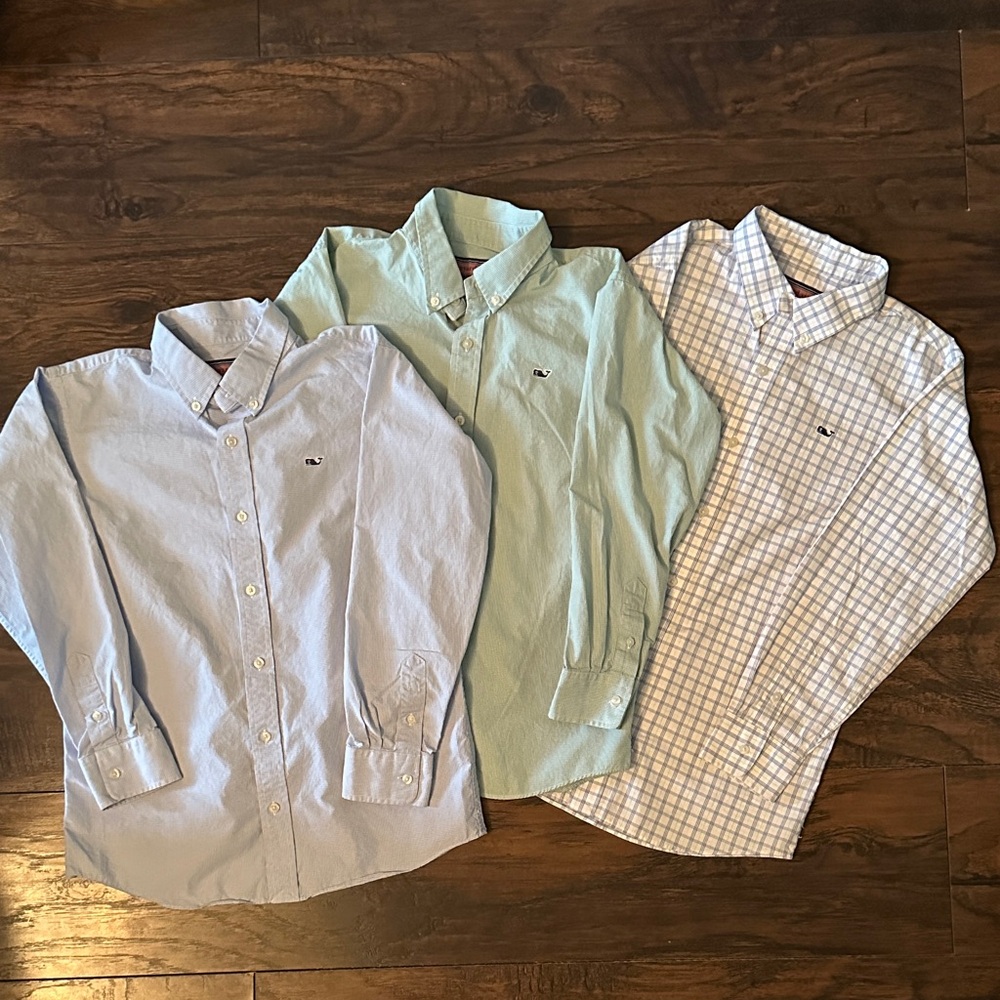 Vineyard Vines Kids Button Down Shirts - Blue, Green, White
